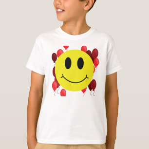 T-shirt Visage gris avec Ballons rouges