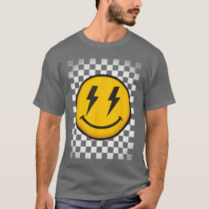 T-shirt Visage heureux avec amis aux éclairs