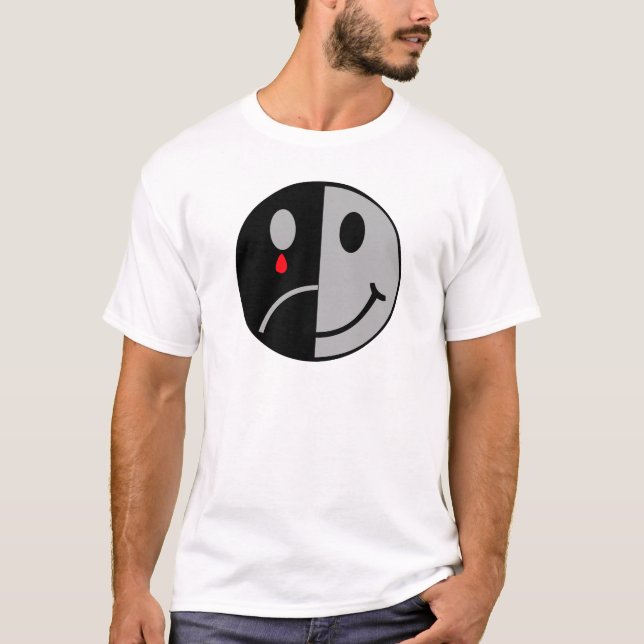 T-shirt Visage heureux et triste (Devant)
