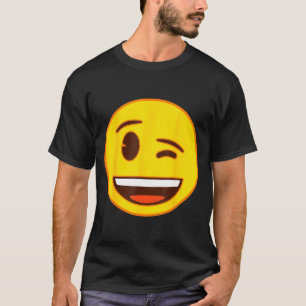 T-shirt Visage jaune de sourire clin d'œil officiel Emoji