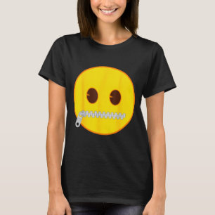 T-shirt Visage jaune de sourire de bouche de fermeture écl