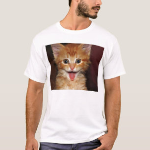 T-shirt Visage orange drôle de minou