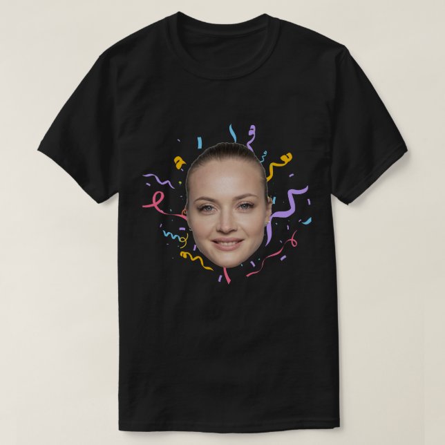 T-shirt Visage personnalisé moderne Anniversaire drôle Ann (Design devant)