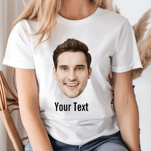 T-shirt Visage personnalisé Texte personnalisé Équipage de