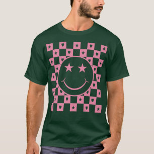 T-shirt Visage souriant à carreaux drôle Premium 