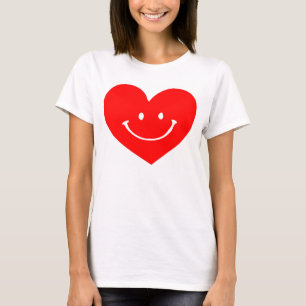 T-shirt Visage souriant au coeur rouge