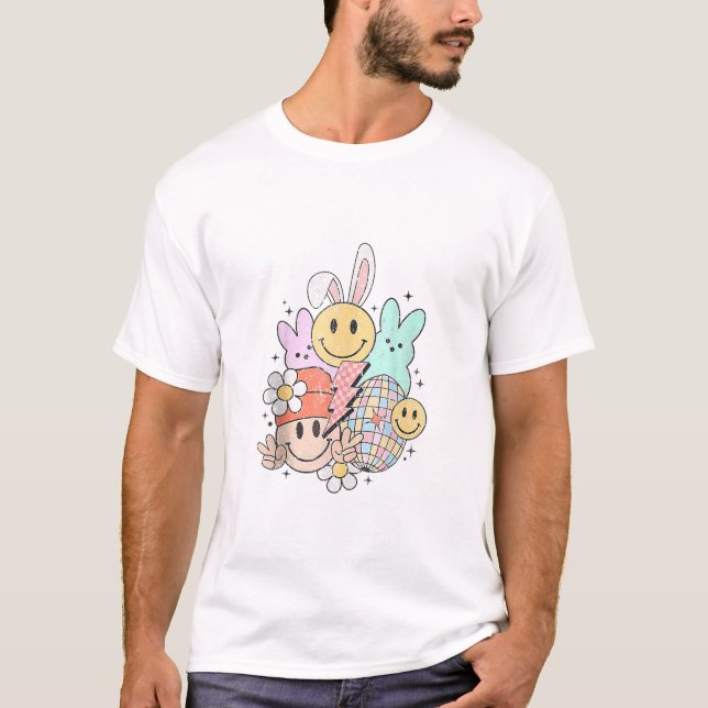T-shirt Visage souriant Bunny de Pâques (Devant)