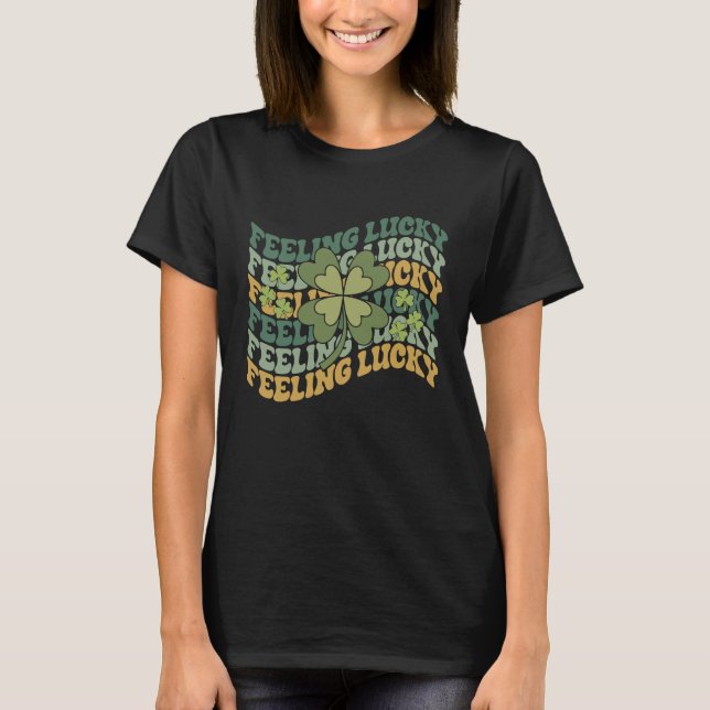 T-shirt Visage Souriant Chanceux Fête de la Saint-Patrick (Devant)
