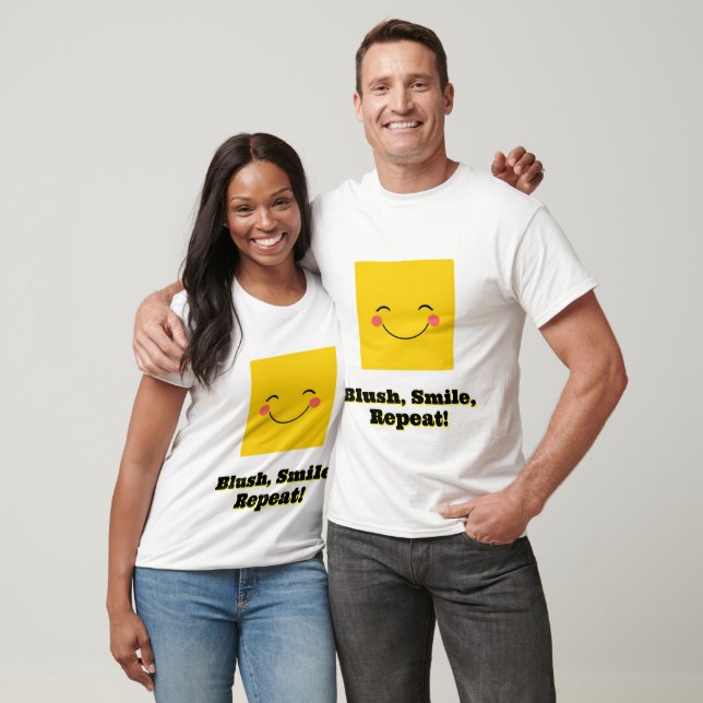 T-shirt Visage souriant Jaune joyeux (Unisexe)