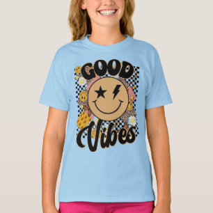 T-shirt Visage Sourire Bonnes Vibrations