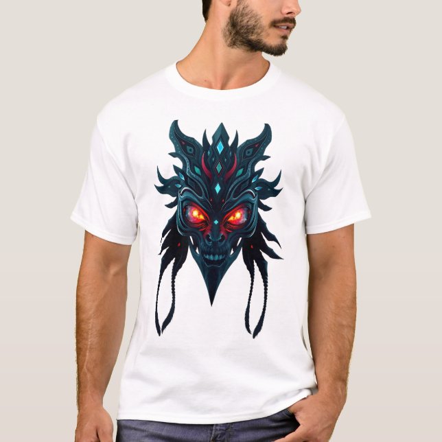 T-shirt Visage tribal dans l'espace yeux de galaxie (Devant)