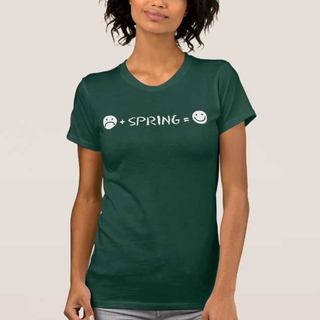 T-shirt Visage Triste Plus Printemps Égale Visage Heureux  (Devant)