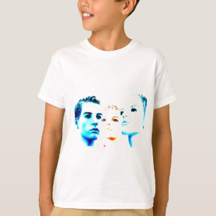 T-shirt Visages cool (trois amis), design minimaliste