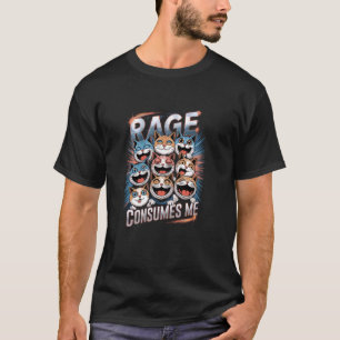 T-shirt Visages de chat de Rage Me Consume