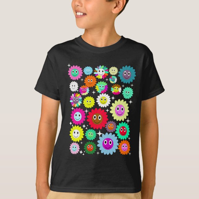 T-shirt visages esthétiques souriants pour enfants (Devant)