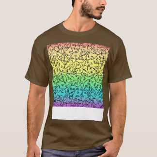T-shirt Visages funky sur arc-en-ciel 1