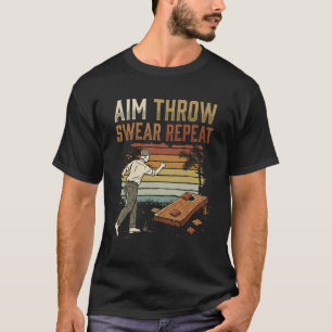 T-shirt Viser Jeter Jurer Répéter Vintage Sac de Haricot L