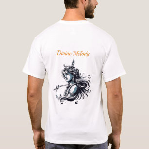 T-shirt VISHNXE Premium Seigneur Krishna Flûte Dos Imprimé