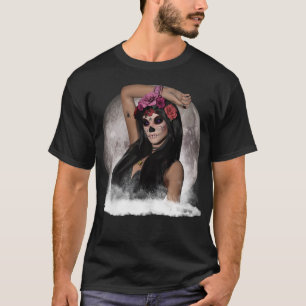 T-shirt Vision de Crâne de Sucre aux Yeux Violets sous la 