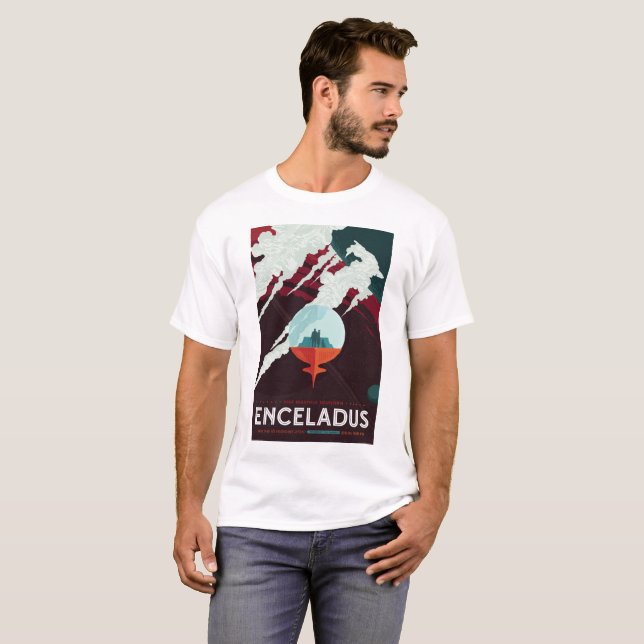 T-shirt Visions de la NASA du futur Enceladus (Devant entier)