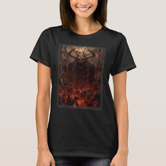 T-shirt Visions of Hell Satan Devils Demons Monster Skelet (Devant)