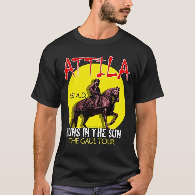 T-shirt Visite de "huns d'Attila au soleil" (l'avant foncé (Devant)