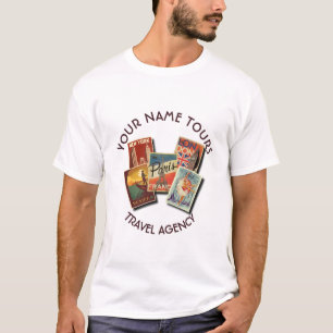 T-shirt Visites touristiques Agence Cartes postales Vintag