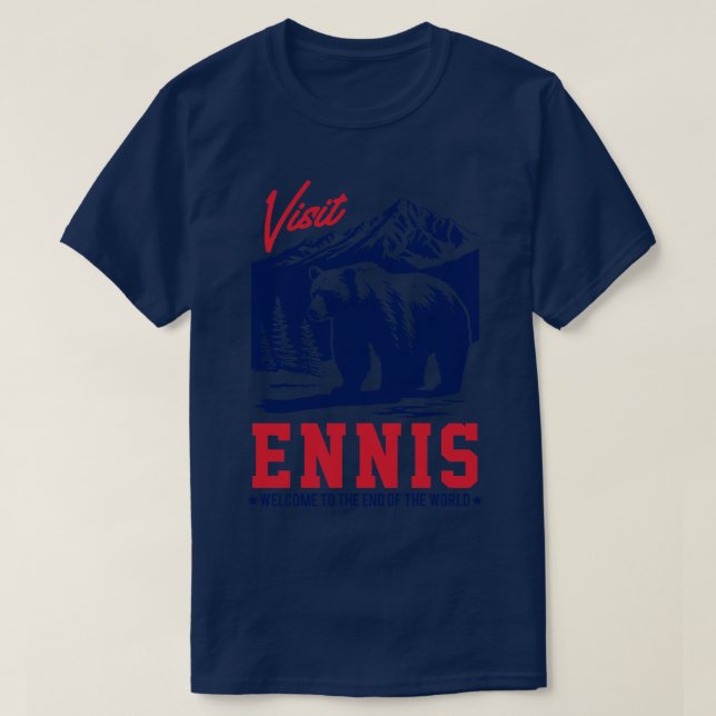 T-shirt Visitez Ennis Alaska Original Faded Style Design T (Design devant)