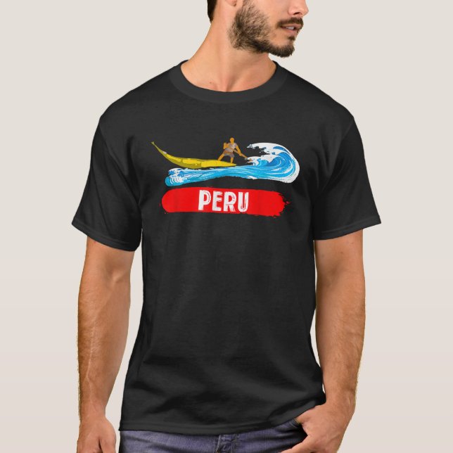 T-shirt Visitez le Surf de plage Huanchaco Trujillo Pérou (Devant)