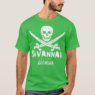 T-shirt Visitez Savannah, Géorgie avec Drapeau Pirate Souv
