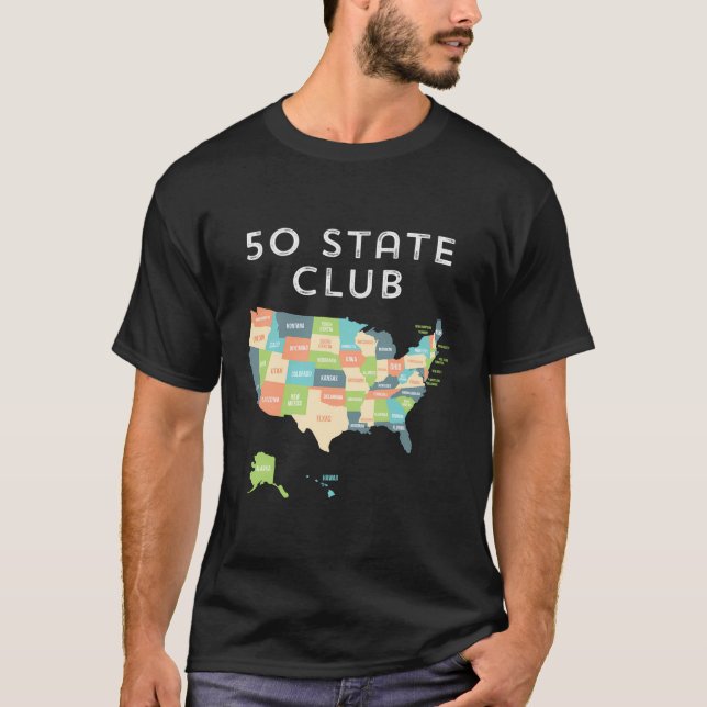 T-shirt Visitez Tous Les 50 États Chemise Usa Carte T-Shir (Devant)