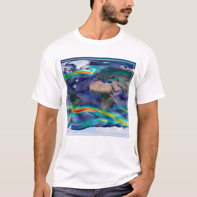 T-shirt Visualisation Des Vents Mondiaux. (Devant)