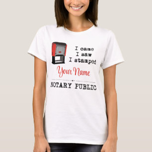 T-shirt Vit Le Timbre Publique Notaire Éteint Customisé