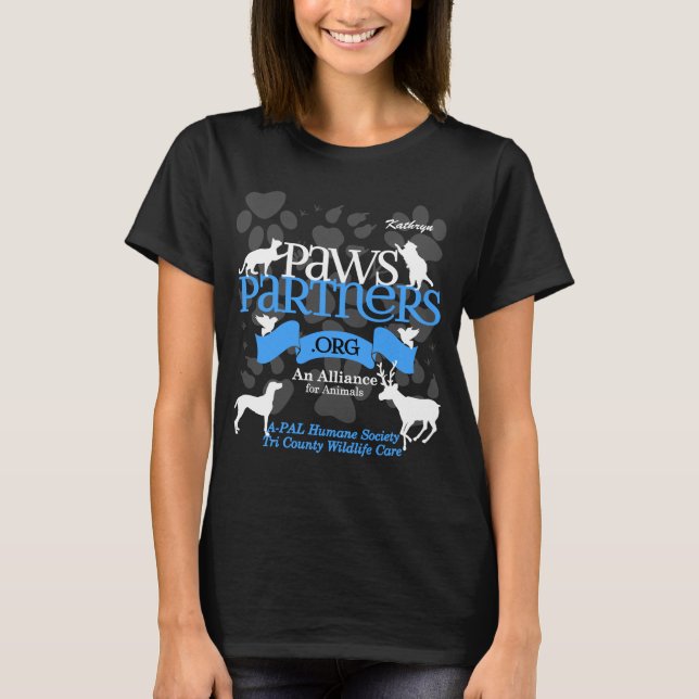 T-shirt vitesse de logo de PawsPartners.org Alliance (Devant)