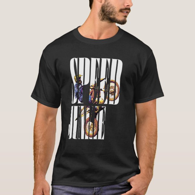 T-shirt Vitesse du frein Junkie de la moto (Devant)