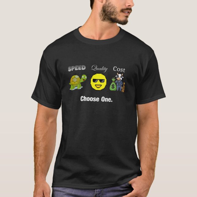 T-shirt Vitesse, Qualité, Coût. Choisir un (Devant)