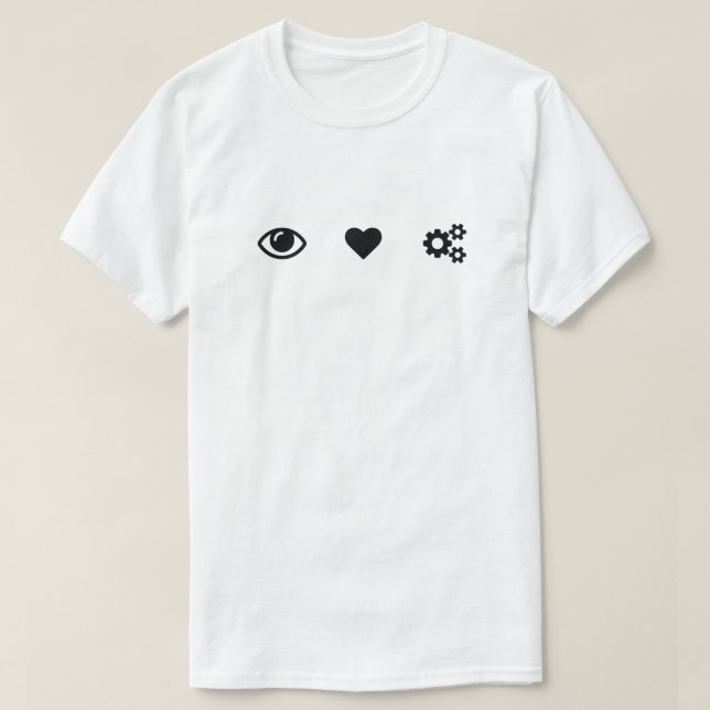 T-shirt Vitesses de coeur d'oeil (Design devant)