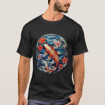 Vitrail asiatique style Koi Poisson et Camellias