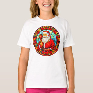 T-shirt Vitrail Noël Père Noël Ornements 3D-1