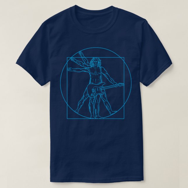 T-shirt Vitruvian Man Guitare (Design devant)