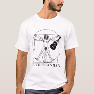 T-shirt Vitruvian Man Guitare Music Player Da.Vinci Guitar