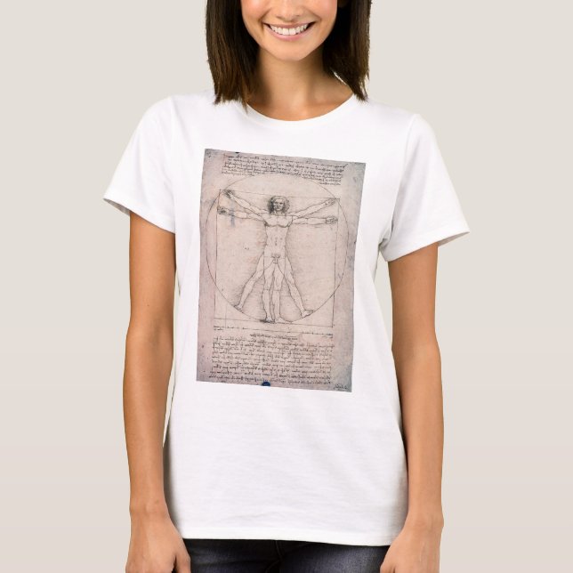 T-shirt Vitruvian Man Vitruvian Man, Leonardo da Vinci (Devant)