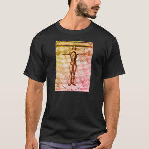 T-shirt Vitruvian Man (Vitruvius : De architectura)