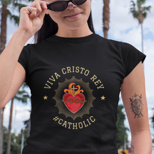 T-shirt Viva Cristo Rey Catholique Cristeros Cadeau