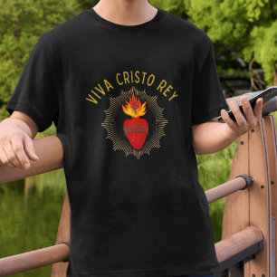 T-shirt Viva Cristo Rey Catholique Cristeros Sacré Coeur
