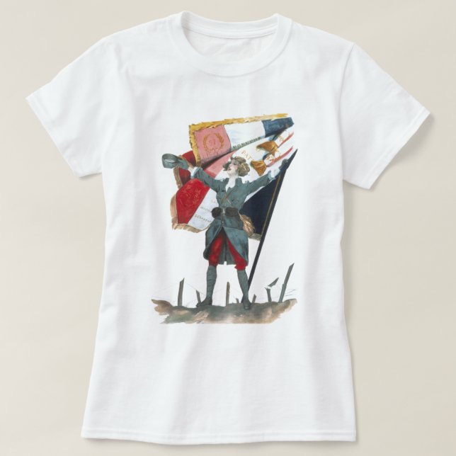T-shirt Viva la France Uniforme militaire féministe et dra (Design devant)