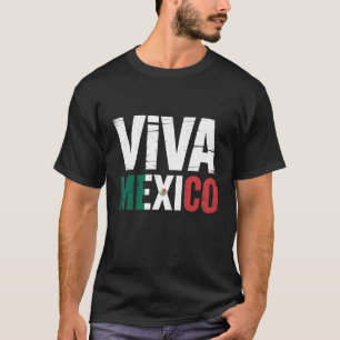 T-shirt Viva Mexico Chemise avec Distressed Mexicain Col