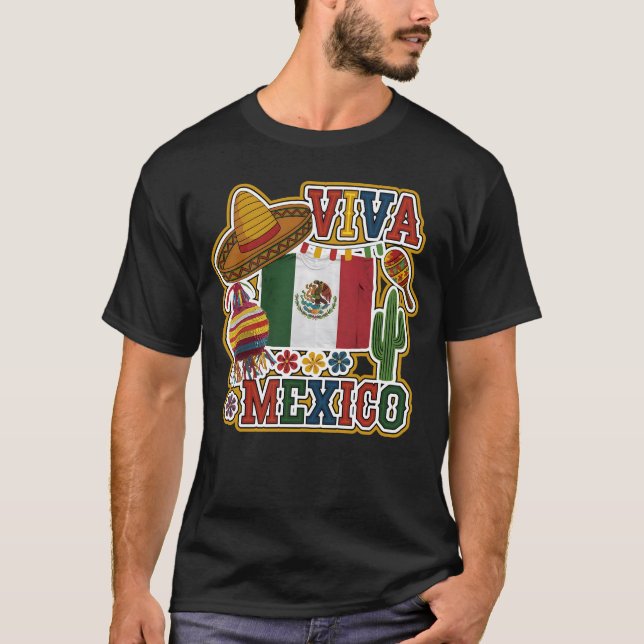 T-shirt VIVA MEXICO Patrimoine hispanique et culture mexic (Devant)