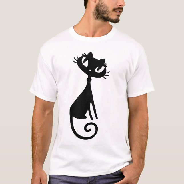 T-shirt VIVANT d'edun de bébé de chat noir (Devant)