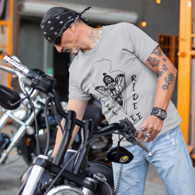 T-shirt Vivant Libre Ride Vélo Moto Dur Unisex (Créateur téléchargé)